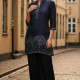 Navy Blue Viscose Blend Tunic With Stone Work