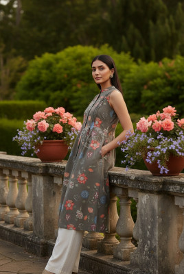 Earth Cotton Flex Floral Print Kurta