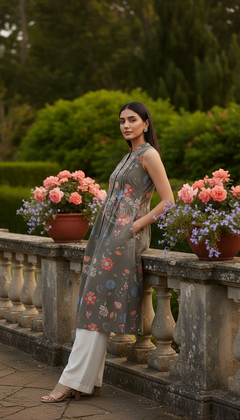 Earth Cotton Flex Floral Print Kurta