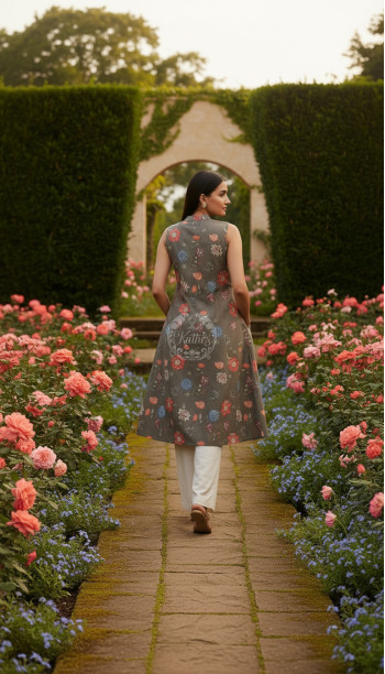 Earth Cotton Flex Floral Print Kurta