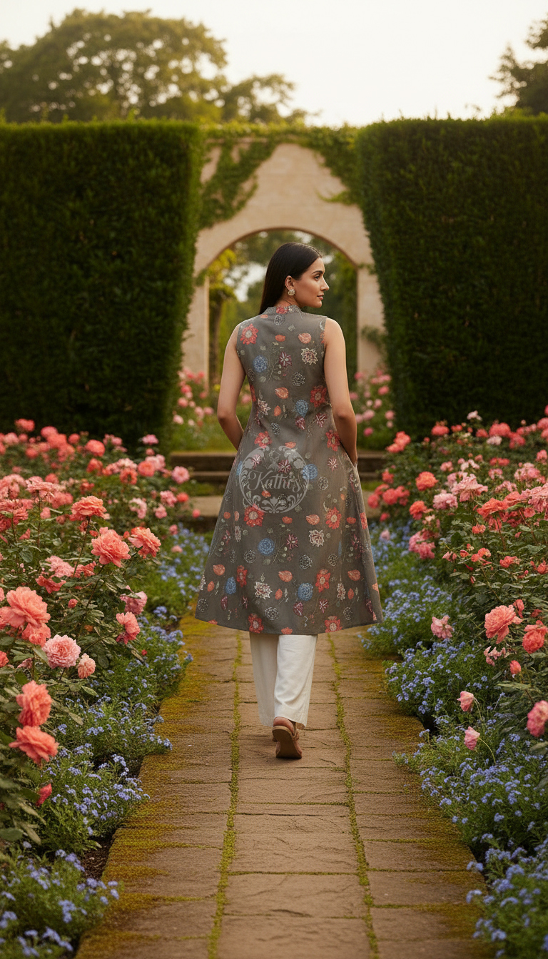 Earth Cotton Flex Floral Print Kurta