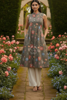 Earth Cotton Flex Floral Print Kurta