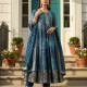 Blue Brocade Bandhani Printed Zari Embroidered Salwar Suits