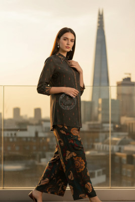 Green Viscose Muslin Floral Print Co-Ord Set