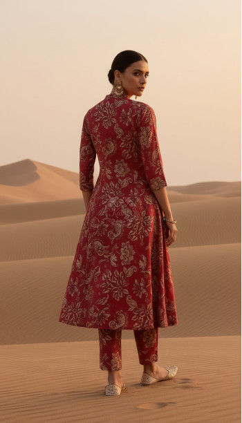 Pink Muslin Floral Print Co-Ord Set