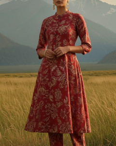 Pink Muslin Floral Print Co-Ord Set