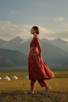 Pink Muslin Floral Print Co-Ord Set