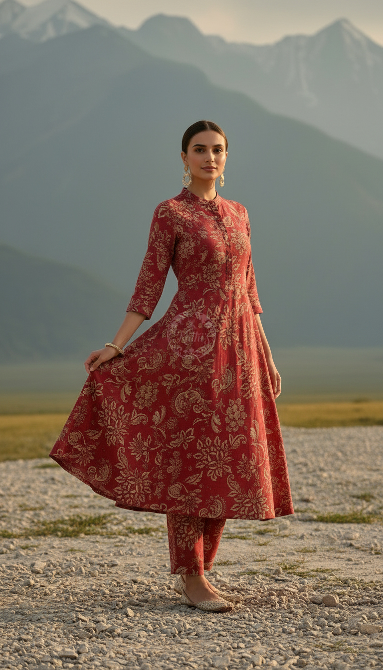 Pink Muslin Floral Print Co-Ord Set