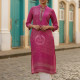 Fuchsia Muslin Ethnic Motif Kurta With Zardosi