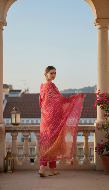 Fuchsia Dola Silk Embroidered Suit Set With Zari