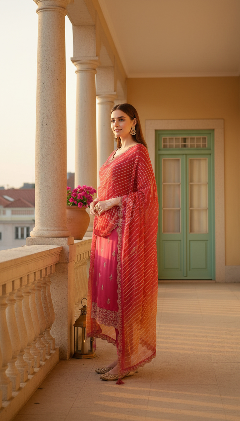 Fuchsia Dola Silk Embroidered Suit Set With Zari