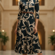 Teal Blue Rayon Abstract Print Dress