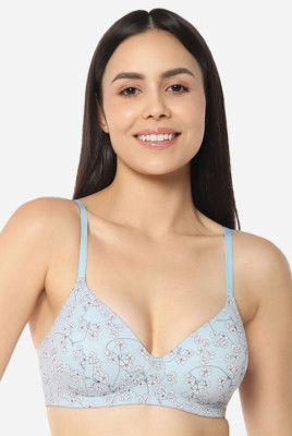 Printed Lightly Padded All Day Comfort Non-Wired Seamless T-Shirt Cotton Bra