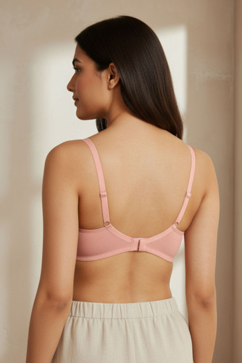 Maternity Padded Non Wired 3/4th Coverage Nursing Bra - Peach Pearl