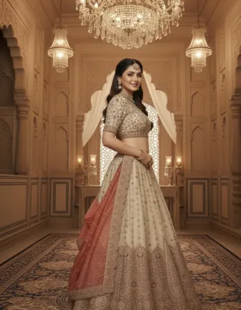 Peach Bridal Lehenga Set