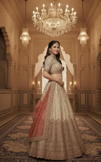 Peach Bridal Lehenga Set
