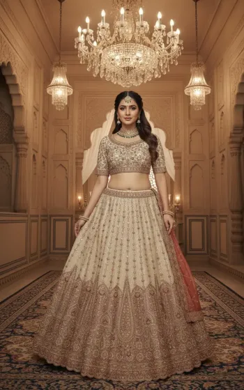 Peach Bridal Lehenga Set