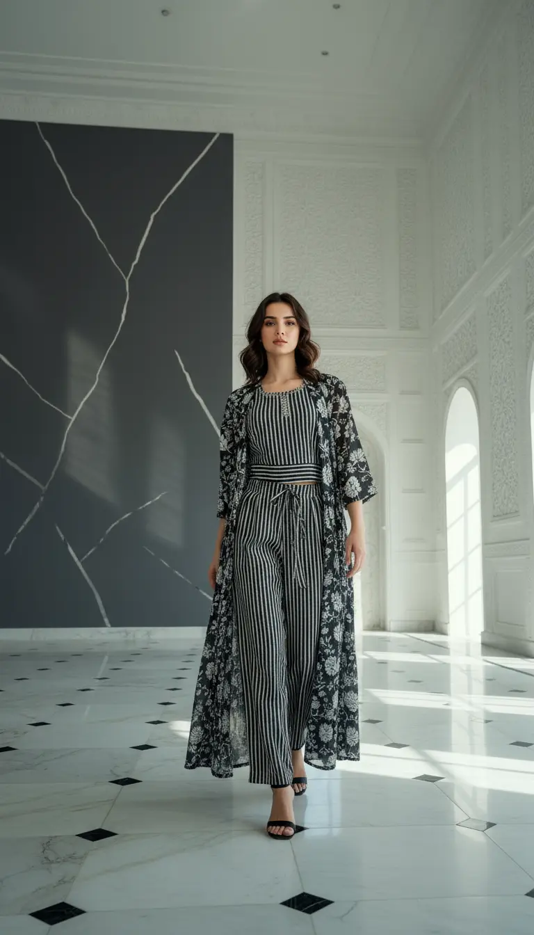 Inky Floral Layered Set