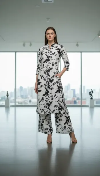 Noir & Blanc Palazzo Set