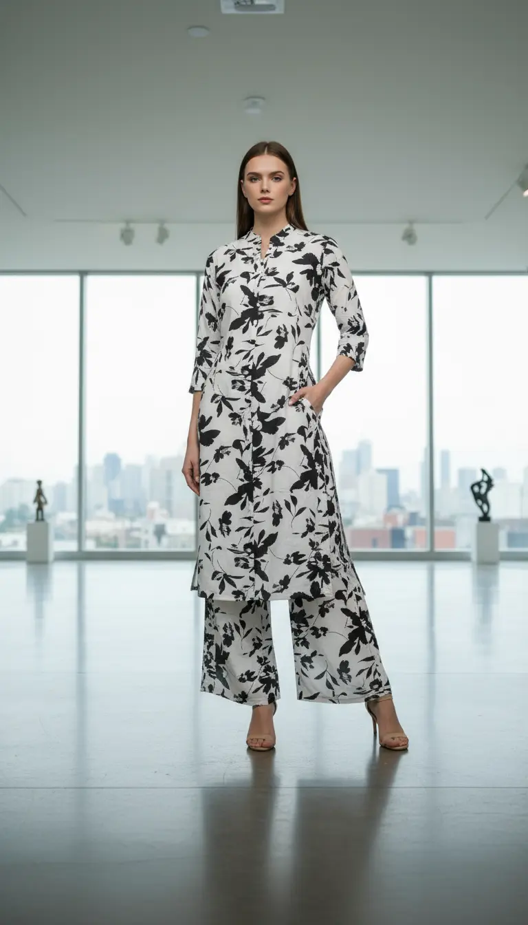 Noir & Blanc Palazzo Set