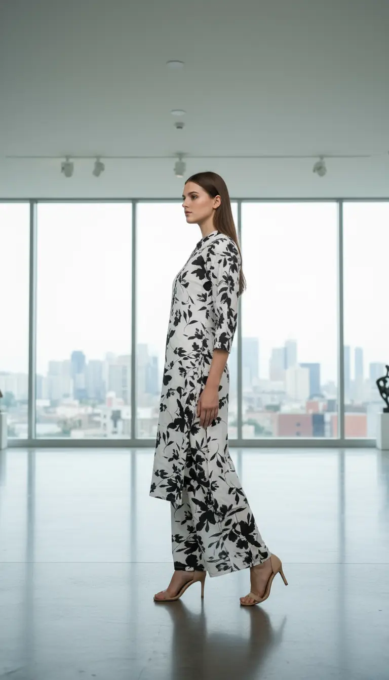 Noir & Blanc Palazzo Set