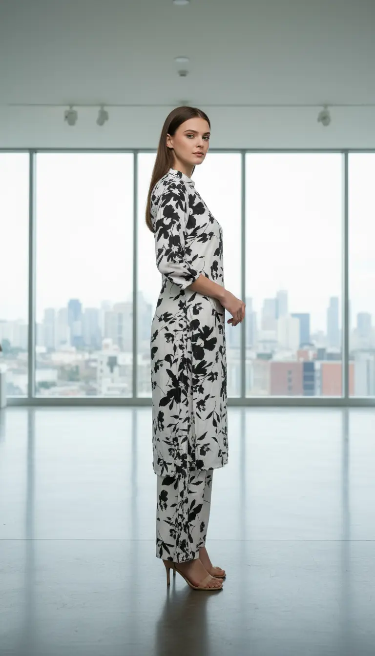 Noir & Blanc Palazzo Set