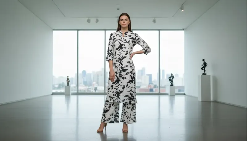 Noir & Blanc Palazzo Set