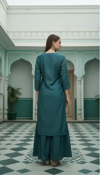 Teal Shimmer Sharara