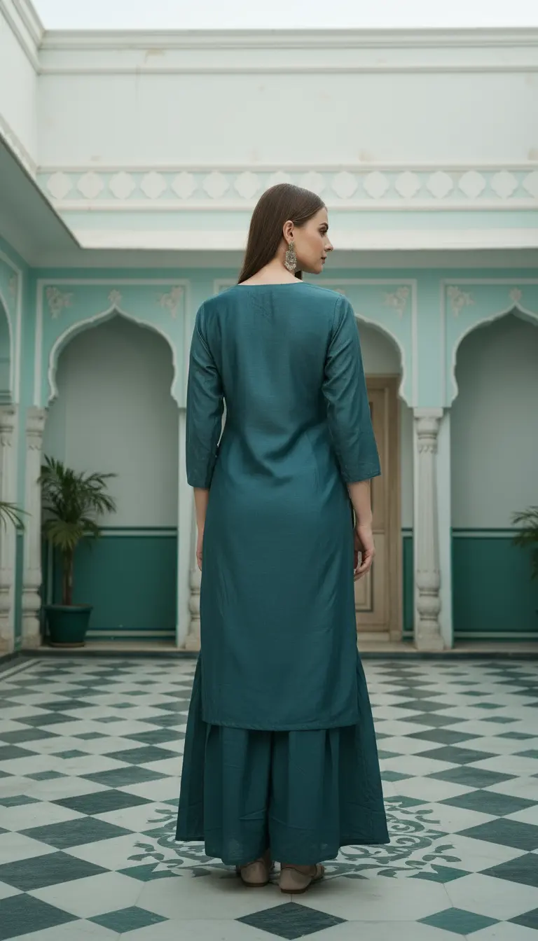 Teal Shimmer Sharara