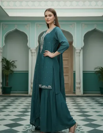 Teal Shimmer Sharara