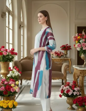 Tie-Dye Print Straight Kurta