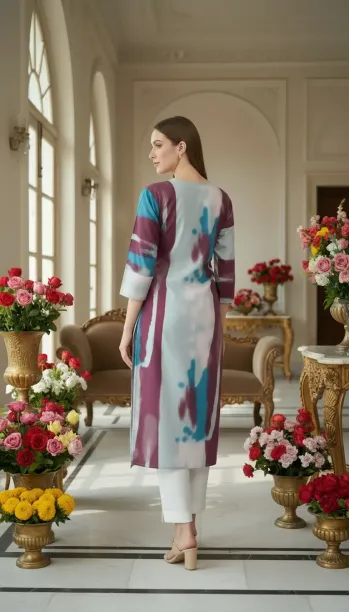 Tie-Dye Print Straight Kurta