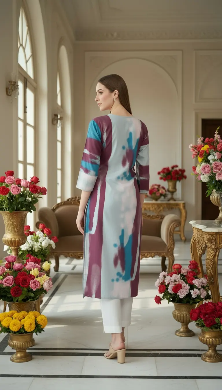 Tie-Dye Print Straight Kurta