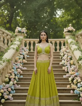 Chartreuse Lehenga Set