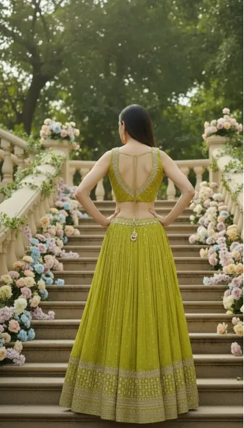 Chartreuse Lehenga Set