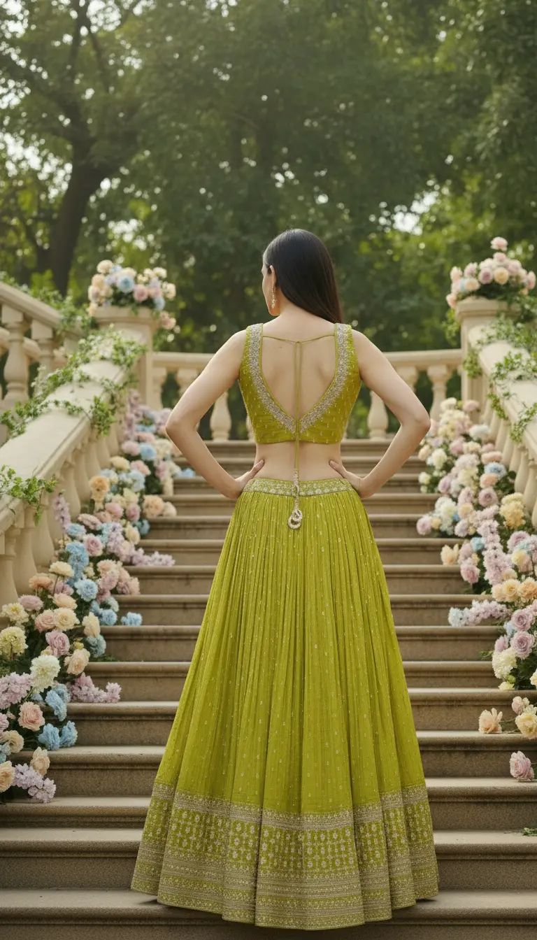 Chartreuse Lehenga Set