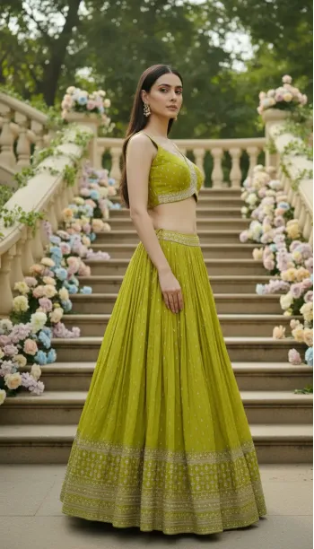 Chartreuse Lehenga Set