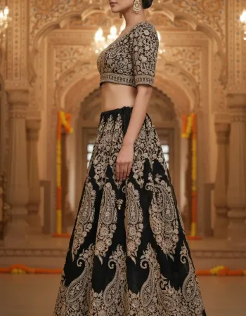 Noir Paisley Lehenga