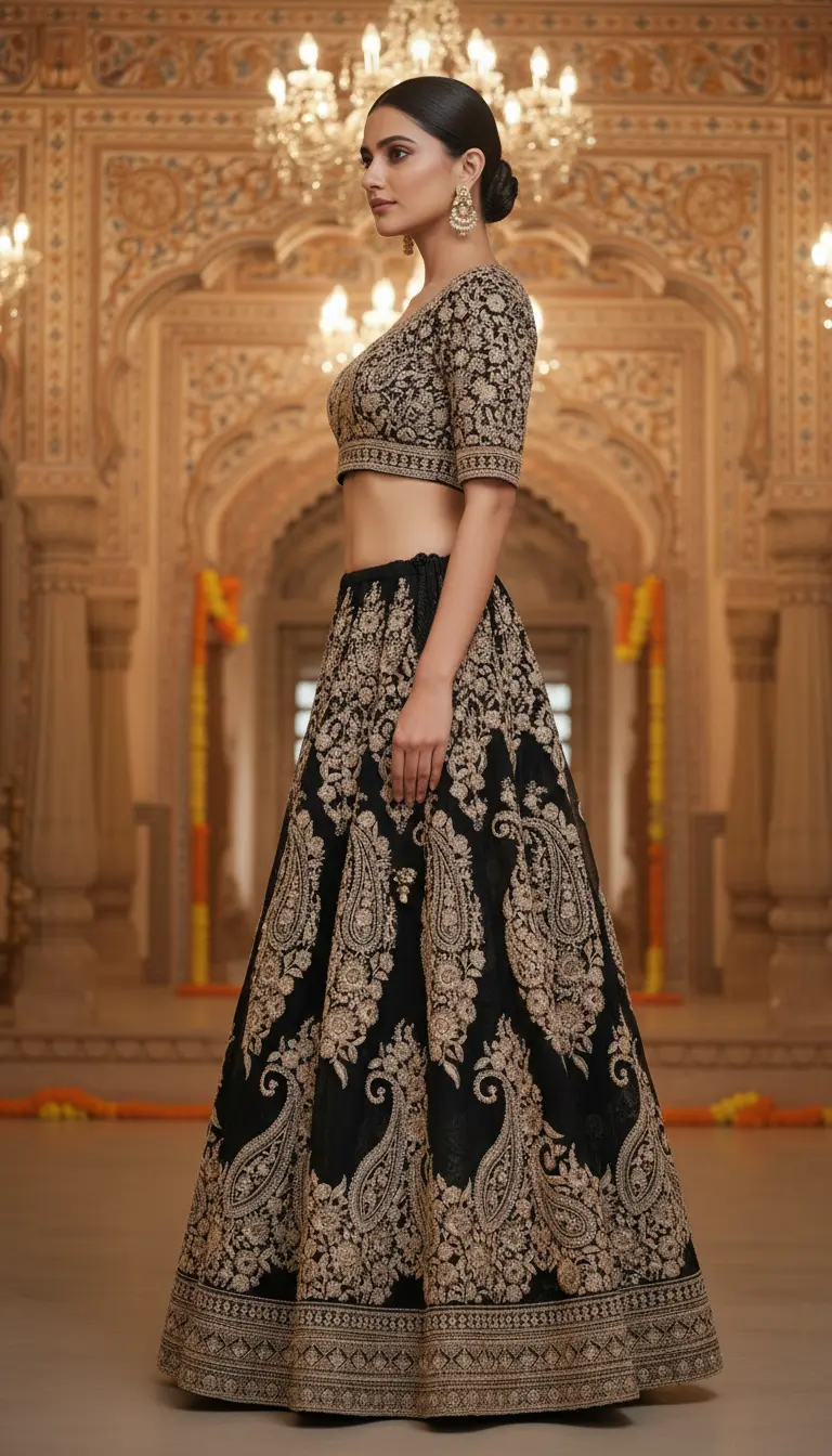 Noir Paisley Lehenga