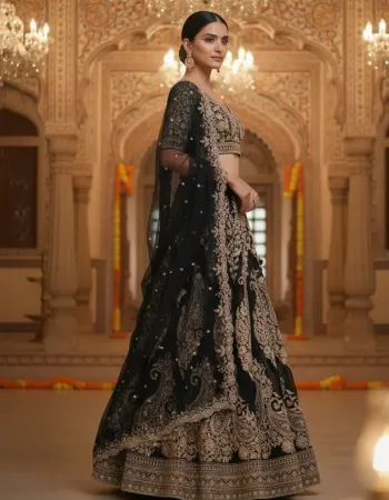 Noir Paisley Lehenga