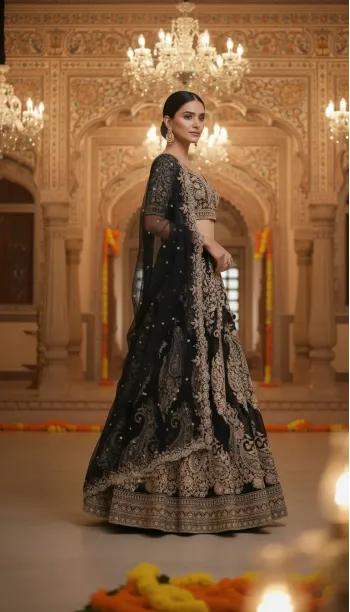 Noir Paisley Lehenga