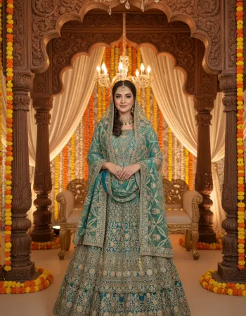 Zari Embroidered Semi Material Gown