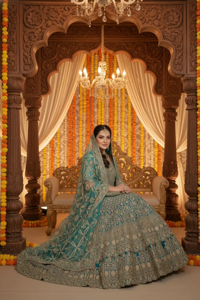 Zari Embroidered Semi Material Gown