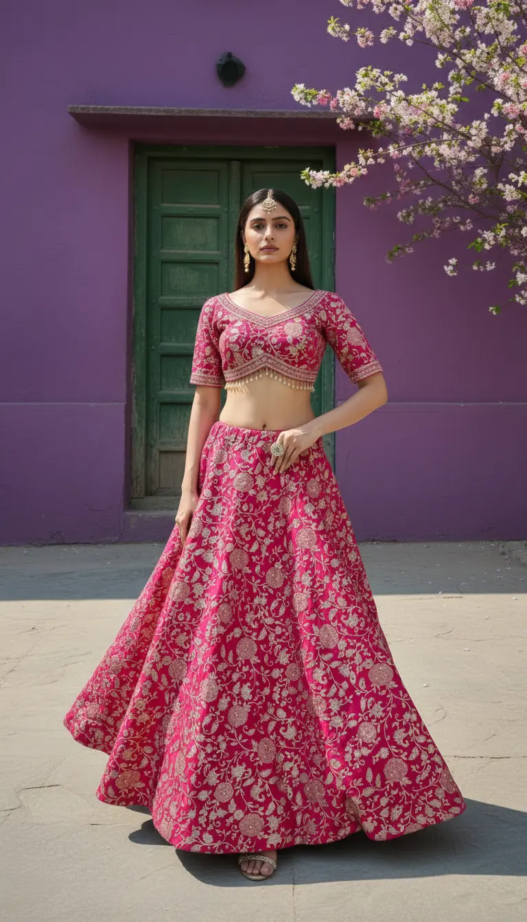 Festive Silk Lehenga Set