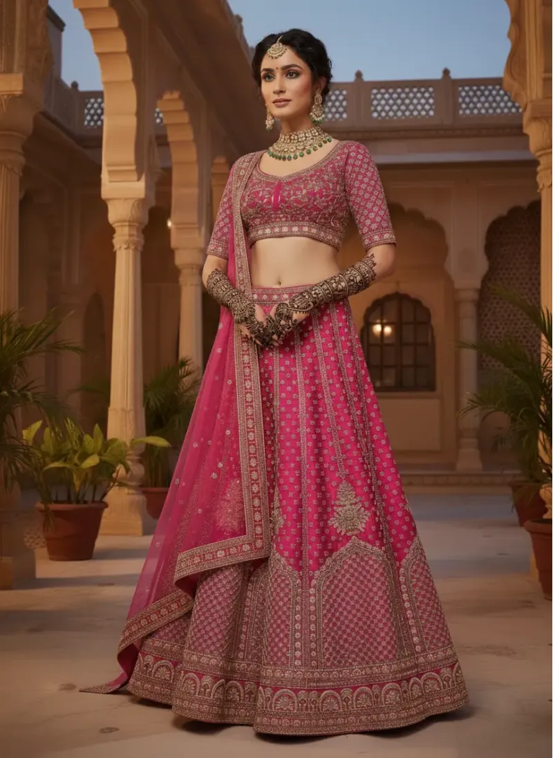 Fuchsia Bridal Lehenga Set