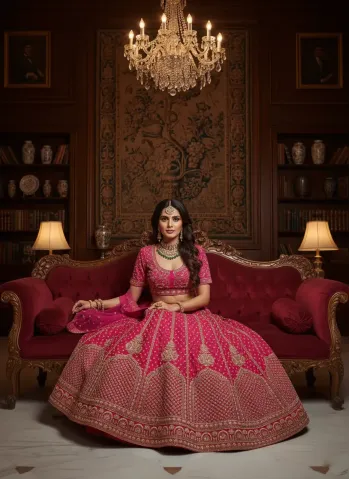 Fuchsia Bridal Lehenga Set