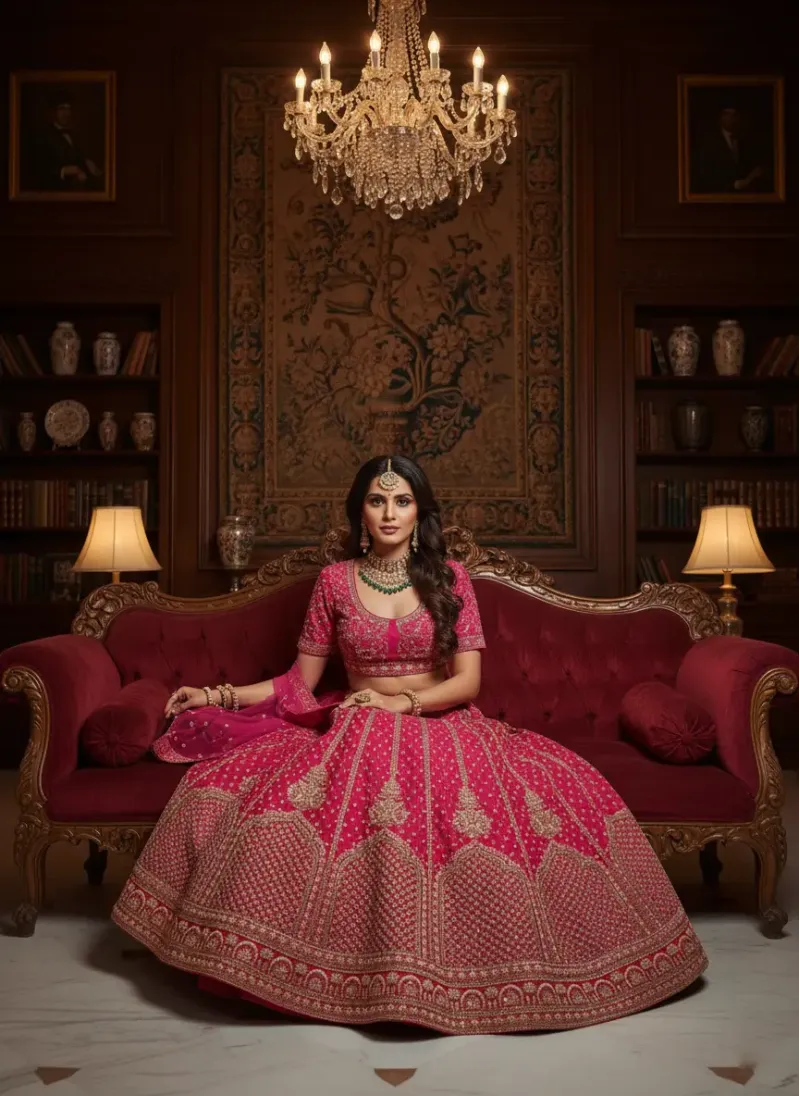 Fuchsia Bridal Lehenga Set