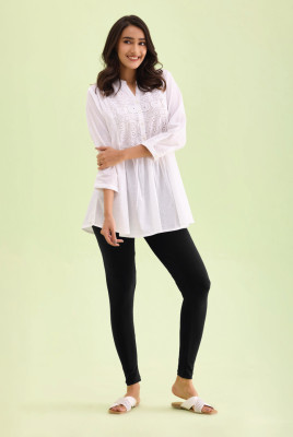 Women Black Solid Formal Contemporary Fit Leggins