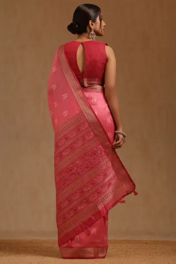 Blush Pink Tussar Warli Pattu